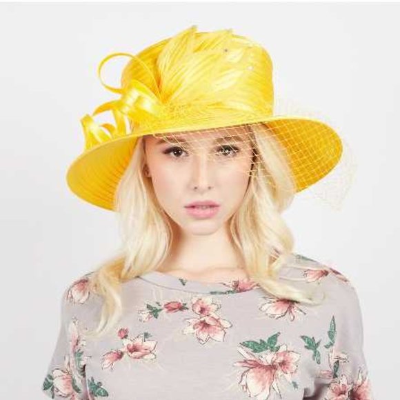 Petal Mesh Veil Braid Church Hat - Picture 1 of 2